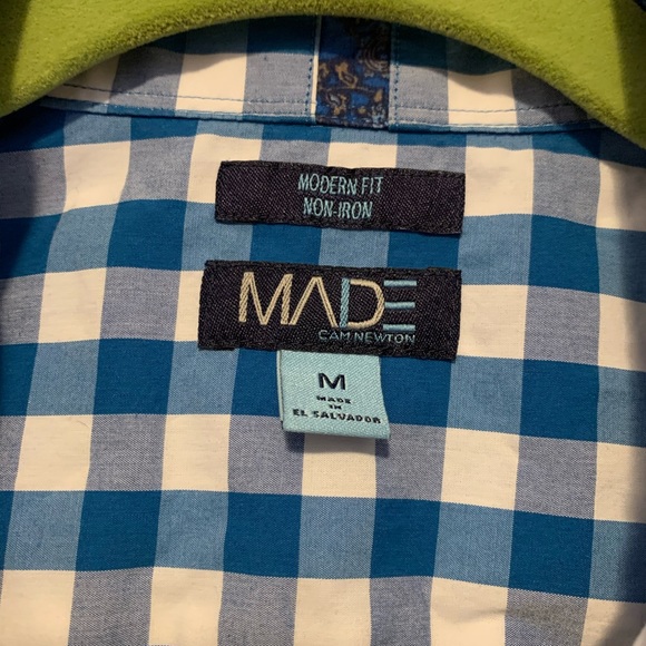 Men’s blue/white gingham plaid shirt - Picture 4 of 5